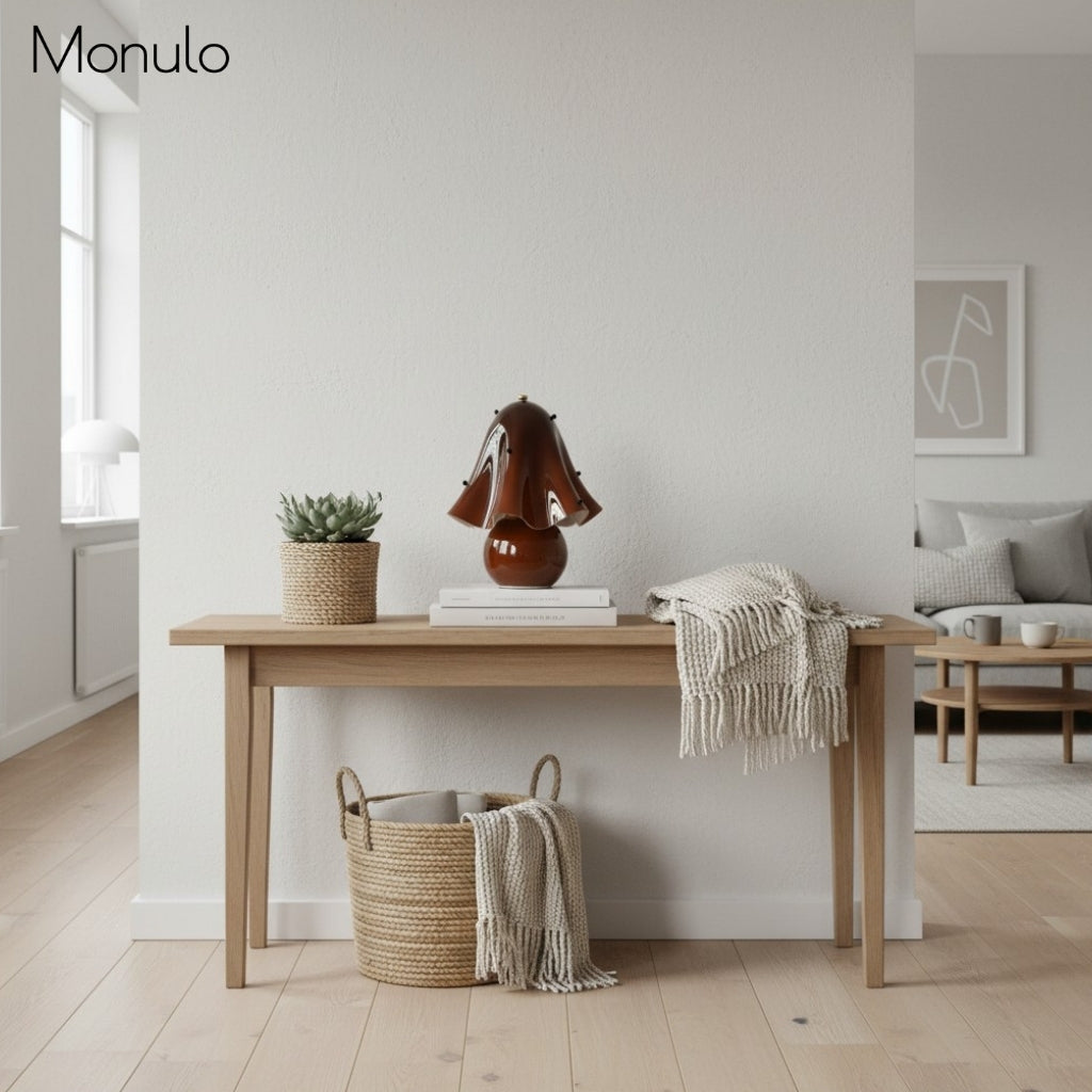 Lámpara de mesa de cristal escultórico Bellina: iluminación moderna y minimalista para salón o dormitorio 