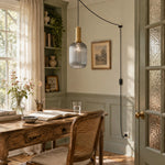 Charger l'image dans la visionneuse de galerie, Retro ribbed glass plug-in pendant light in a home interior
