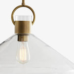 Cargar imagen en el visor de la Galería, Lámpara colgante de cono ancho Lumicona – Diseño de vidrio transparente con estilo industrial para cocinas U17