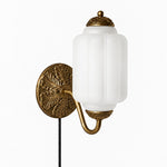 Cargar imagen en el visor de la Galería, Eloise fluted milk-glass plug-in wall sconce