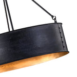 Load image into Gallery viewer, Dravik Contemporary Industrial Drum Pendant - Black Metal Pendant for Living or Dining Room U06
