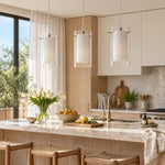 Charger l'image dans la visionneuse de galerie, Modern Double Glass Pendant Light With Chrome Finish