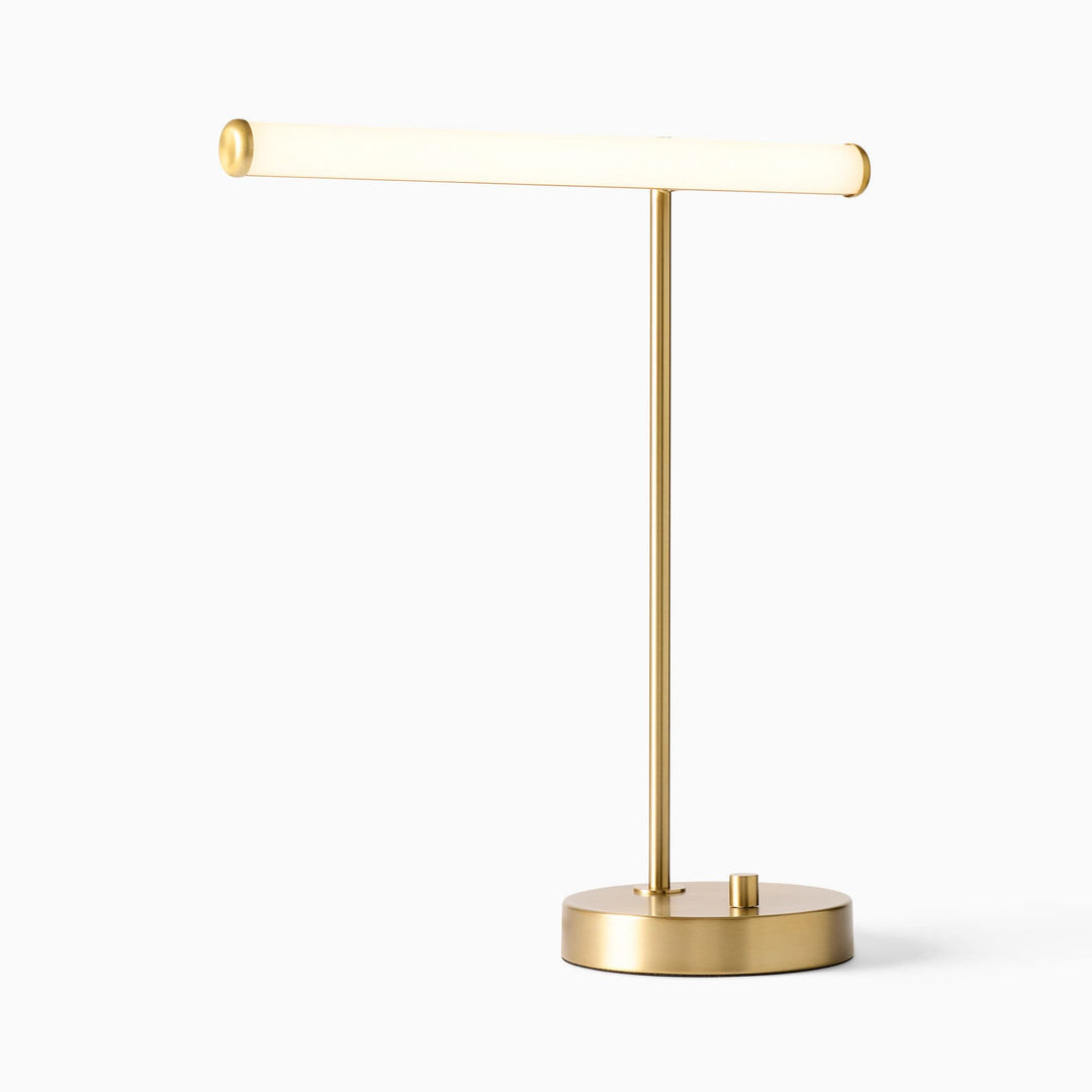 Lámpara de mesa LED USB moderna Voro: elegante iluminación de escritorio y mesita de noche de metal