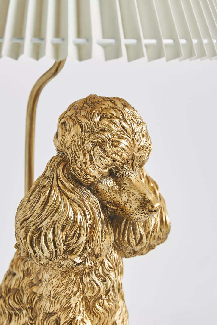 Lámpara de mesa única Pawdia: lámpara decorativa de cerámica con forma de animal