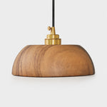 Load image into Gallery viewer, Handcrafted Walnut Wood Dome Pendant Light