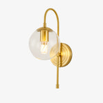 Bild in Gallery-Viewer laden, Clear Glass wall sconce in Gold, style A