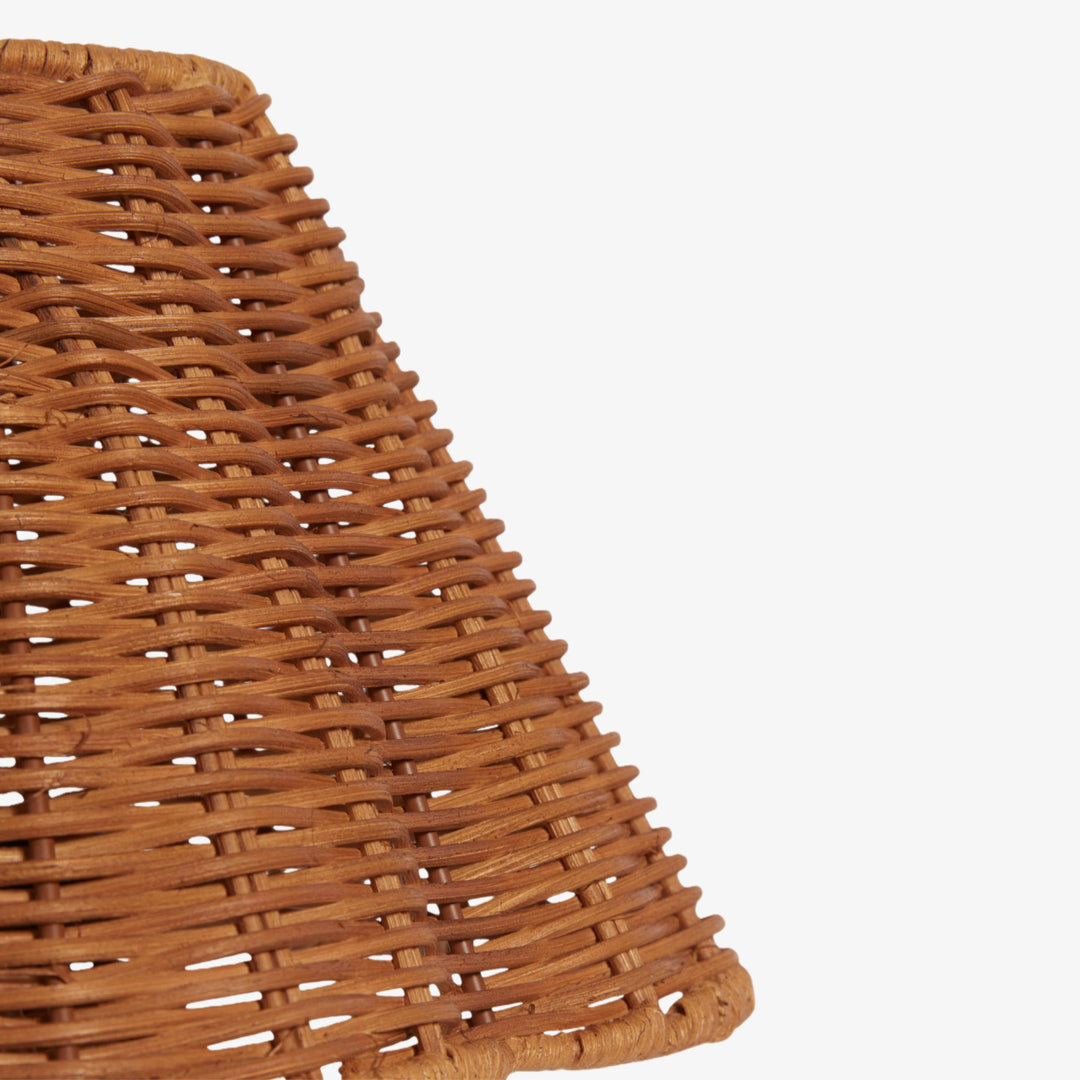 Wickara Skulpturale Rattan Mini-Tischlampe – Natürliche Geflochtene Oberfläche, Geeignet für Beistelltische & Eingangsbereiche