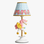 Bild in Gallery-Viewer laden, Daisy carousel unicorn table lamp on white background