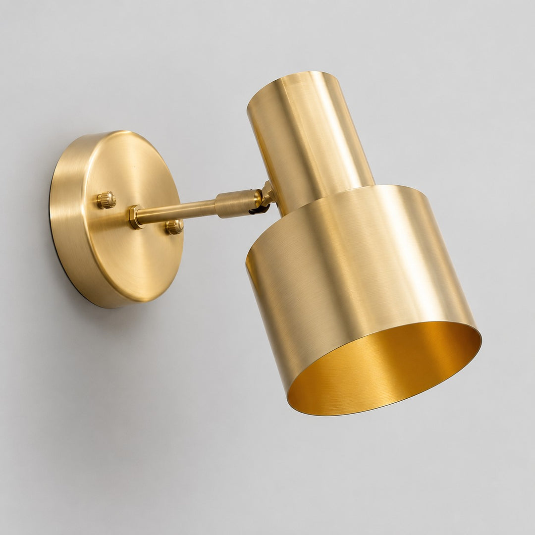 Brass metal shade wall light, 1206HZ shade 18 cm high and 12 cm diameter