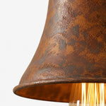 Charger l'image dans la visionneuse de galerie, Close-up of weathered rust metal texture on pendant shade