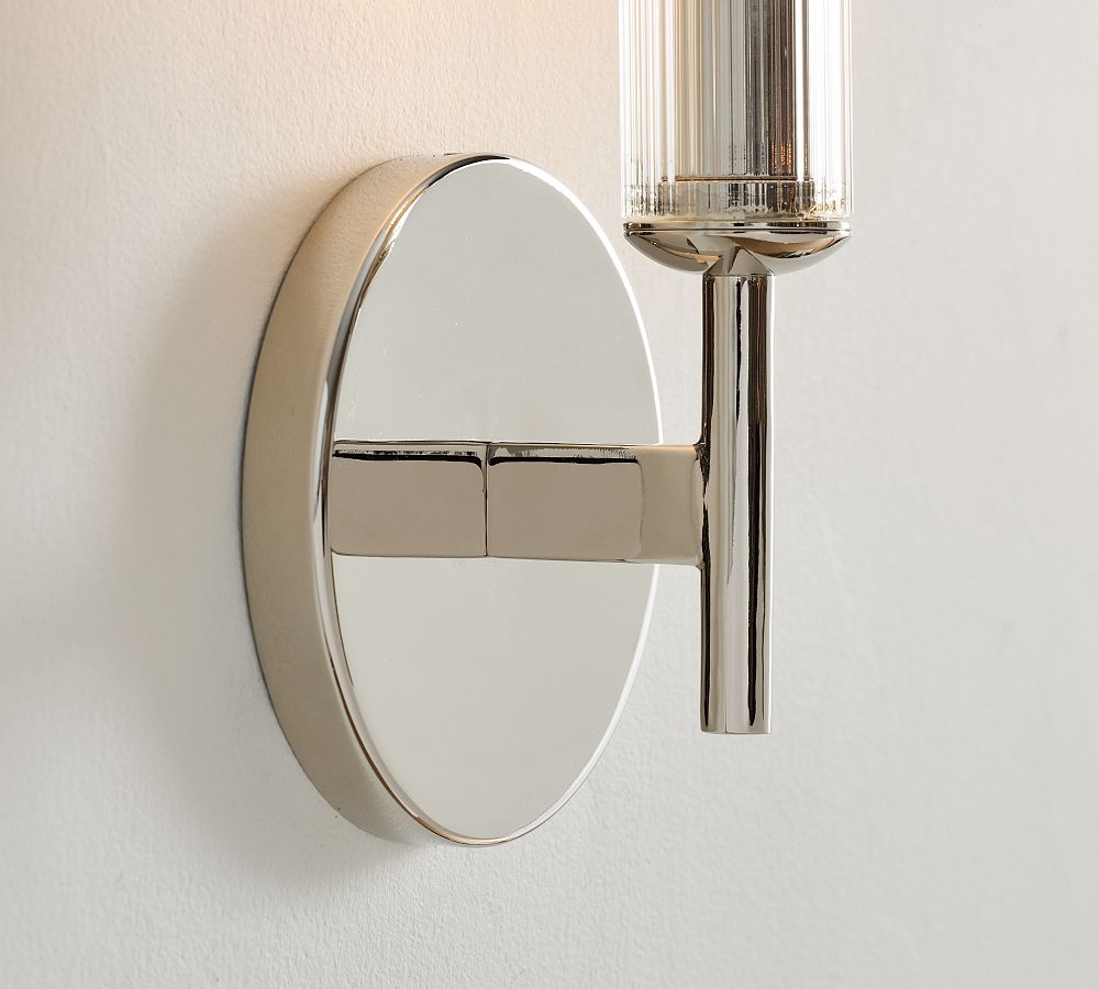 Aplique de pared de tubo de vidrio Bravira - Iluminación clásica de tubo de latón acanalado