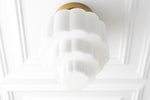 Charger l&#39;image dans la visionneuse de galerie, Geotower Glass Ribbed Cake Ceiling Light – Art Deco Modern Glass Globe Fixture for Living Room, Bedroom, Hallway
