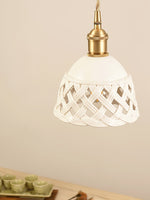 Bild in Gallery-Viewer laden, Woven Ceramic Brass Swag Pendant Light