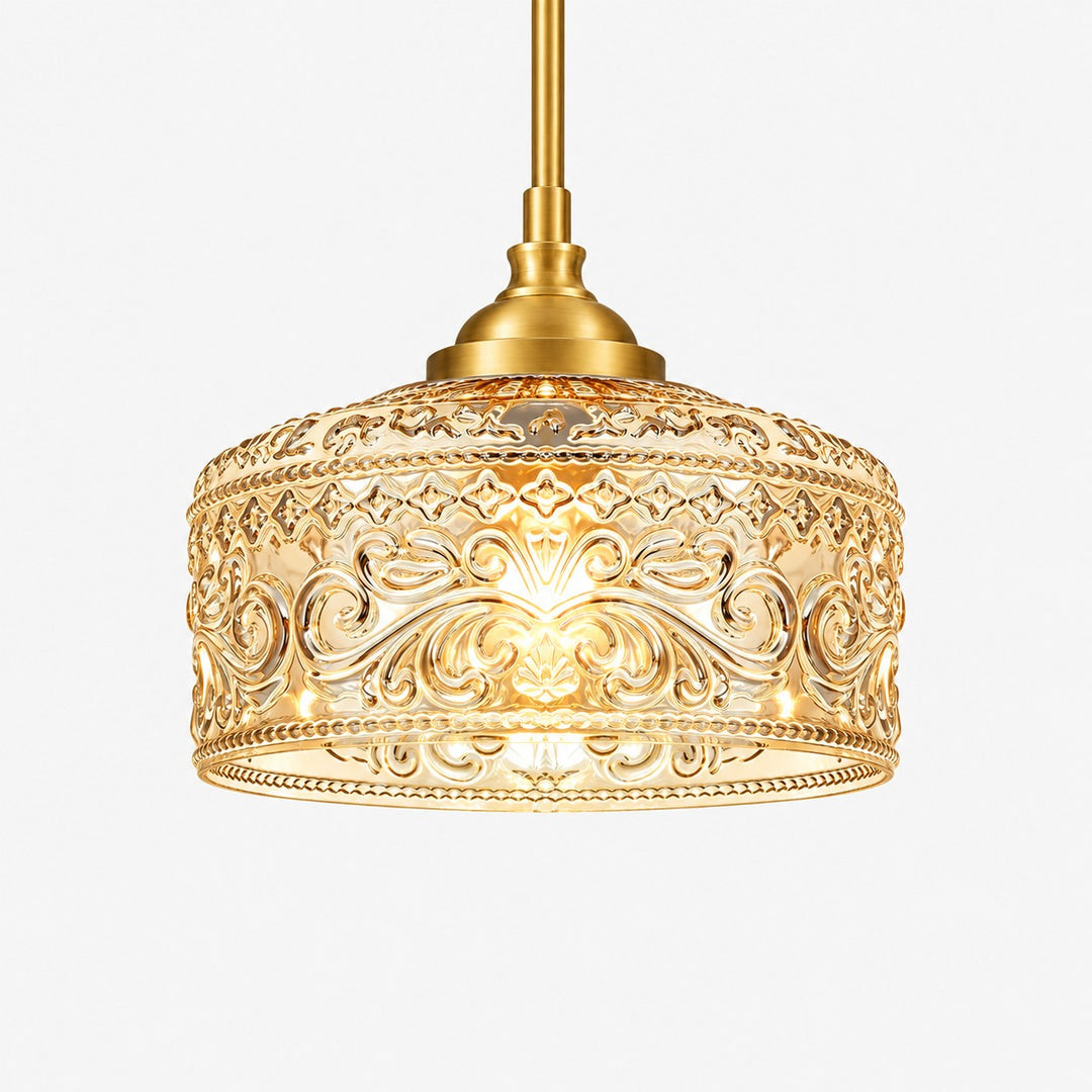 Vintage Adjustable Glass Pendant Light