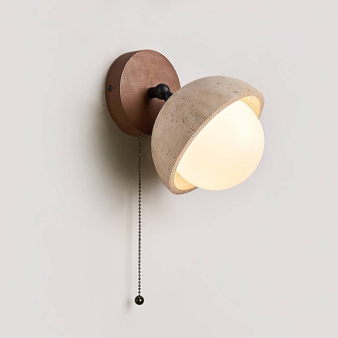 Moderne Travertin-Wandlampe – Minimalistische Stein-Wandleuchte für Schlafzimmer, Wohnzimmer, Flur
