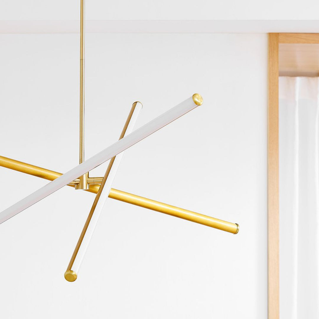 Voro Led Rod Chandelier - Linear Sputnik Modern Minimalist Lighting
