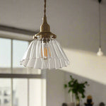 Load image into Gallery viewer, Jasmine Vintage Brass Glass Pendant Light