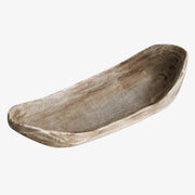 Distressed Paulownia Wood Boat-Shaped Serving Tray