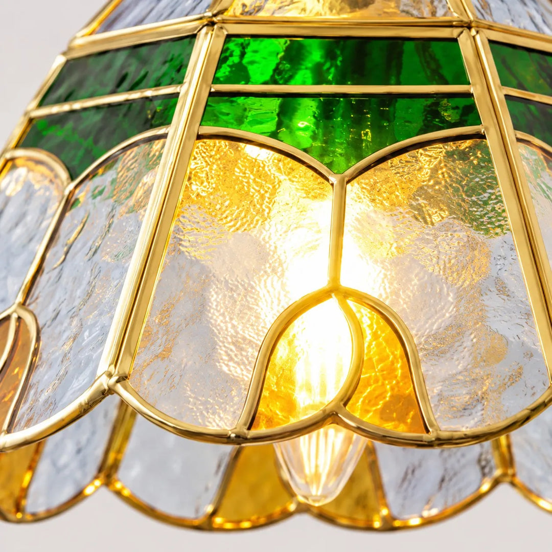 Pink Floral Glass Pendant Light