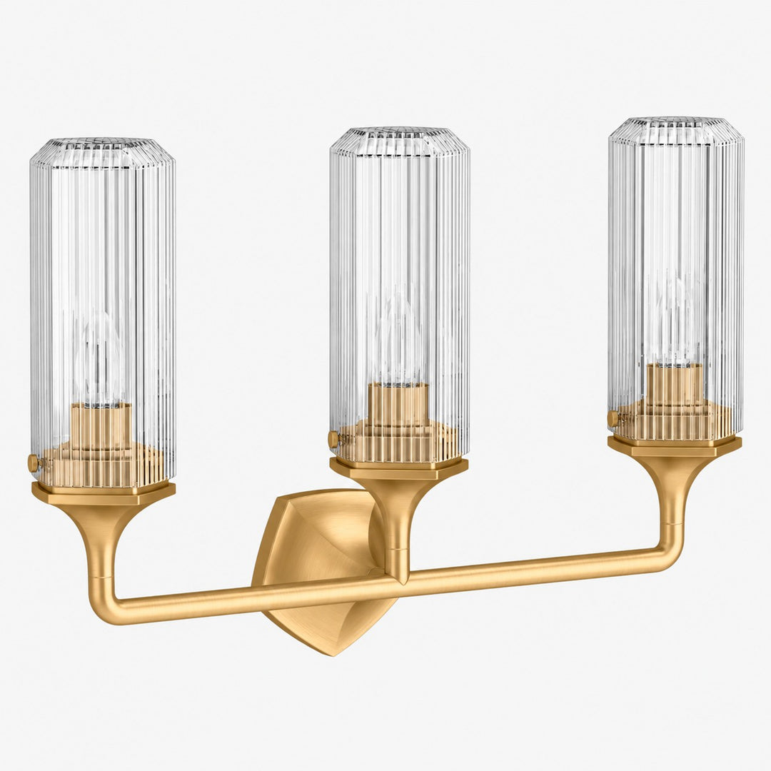 Ridged Shade Armed Cup Metal Plate Wall Light