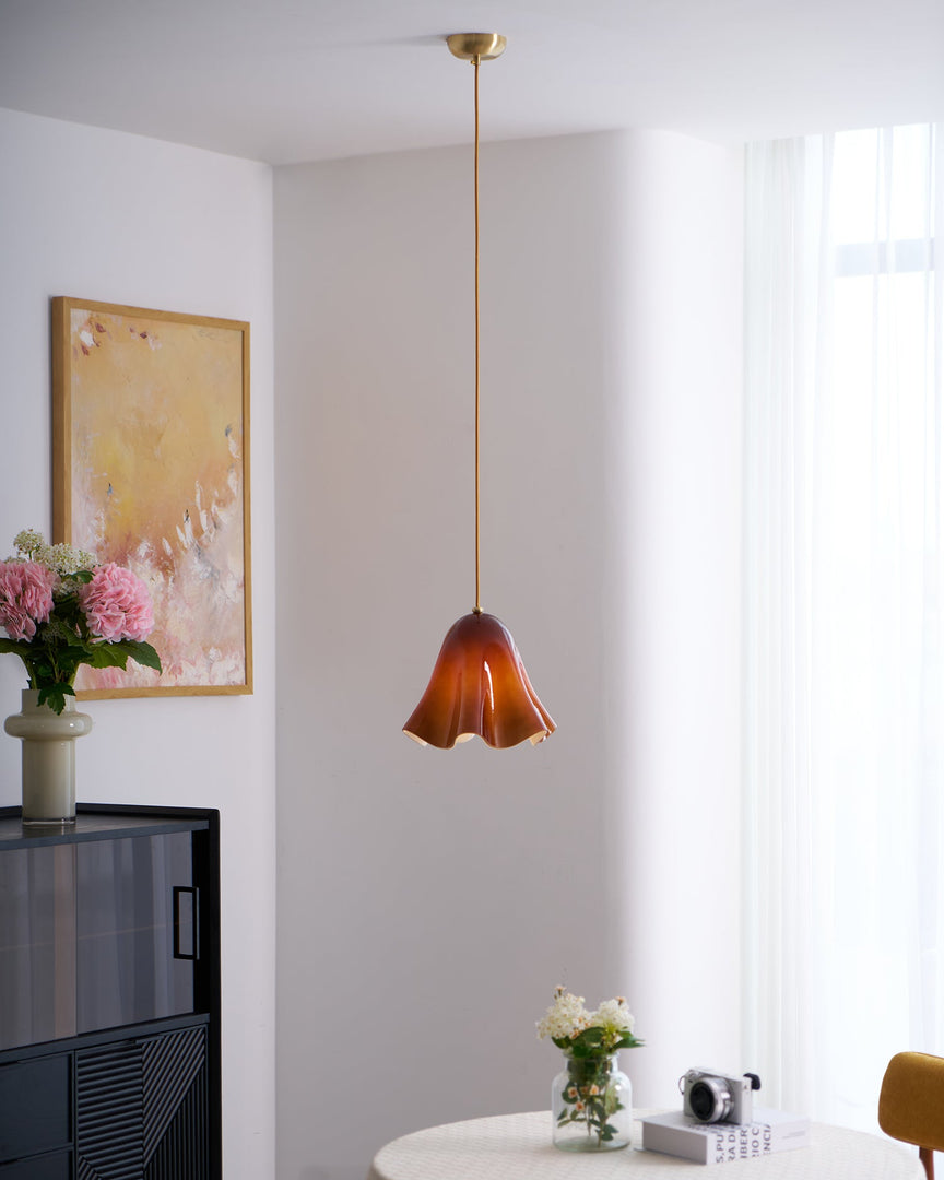 Bellina Wave-Edge Glass Pendant Lamp — Organic Contemporary Style for Dining & Living