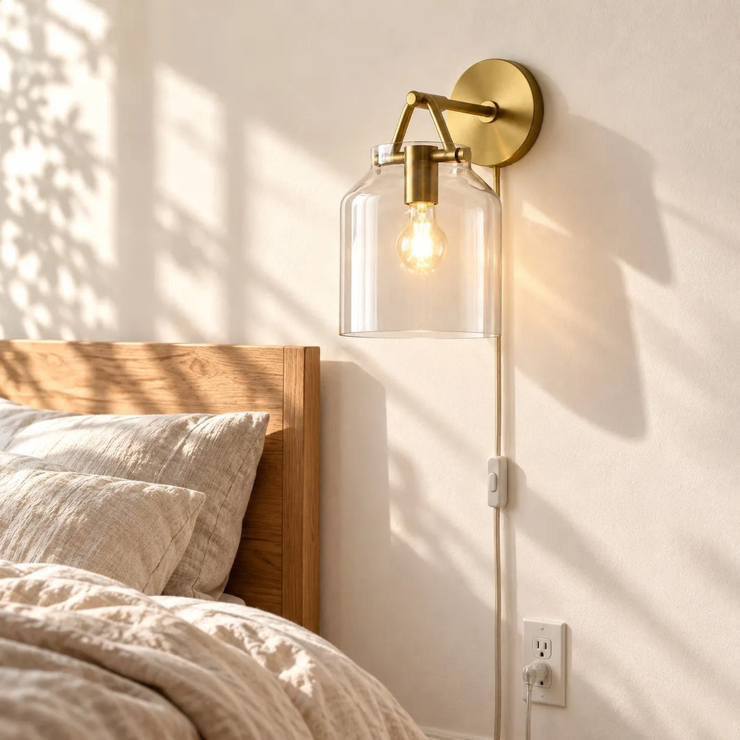 Hanton Modern Minimalist Nordic Plug-In Wall Sconce for Bathroom and Hallway