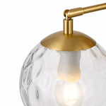 Load image into Gallery viewer, Close view of the rippled glass texture and gold shade cap