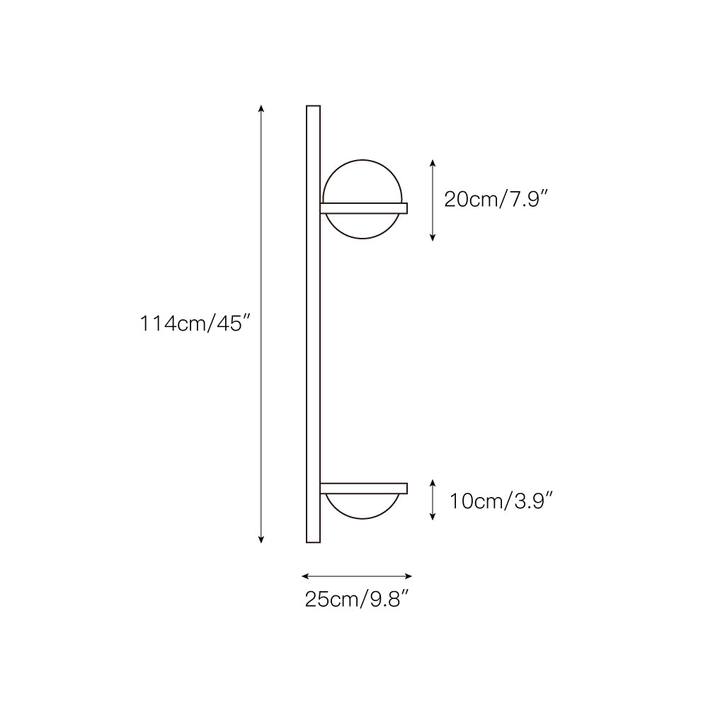 Applique murale minimaliste à abat-jour globe pour espaces intérieurs et extérieurs