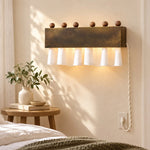 Charger l'image dans la visionneuse de galerie, Dark antique bronze plug-cord curtain wall lamp in a bright bedroom