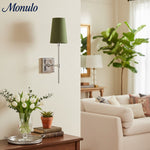 Load image into Gallery viewer, Rowan Elegant White-Linen Shade Wall Lamp – Retro Metal Wall Light for Bedroom &amp; Hallway