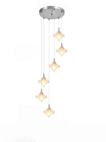 Bild in der Galerieansicht laden, Art Deco Stern Treppenpendelleuchte – Mattglas Hängeleuchte – Astris Altair

