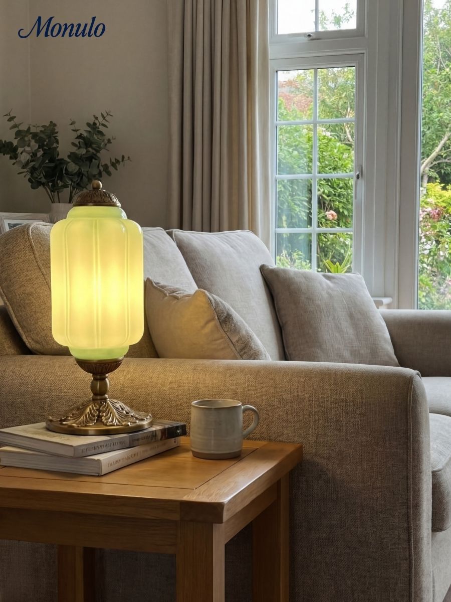 Vintage Glas Eloise Tischlampe