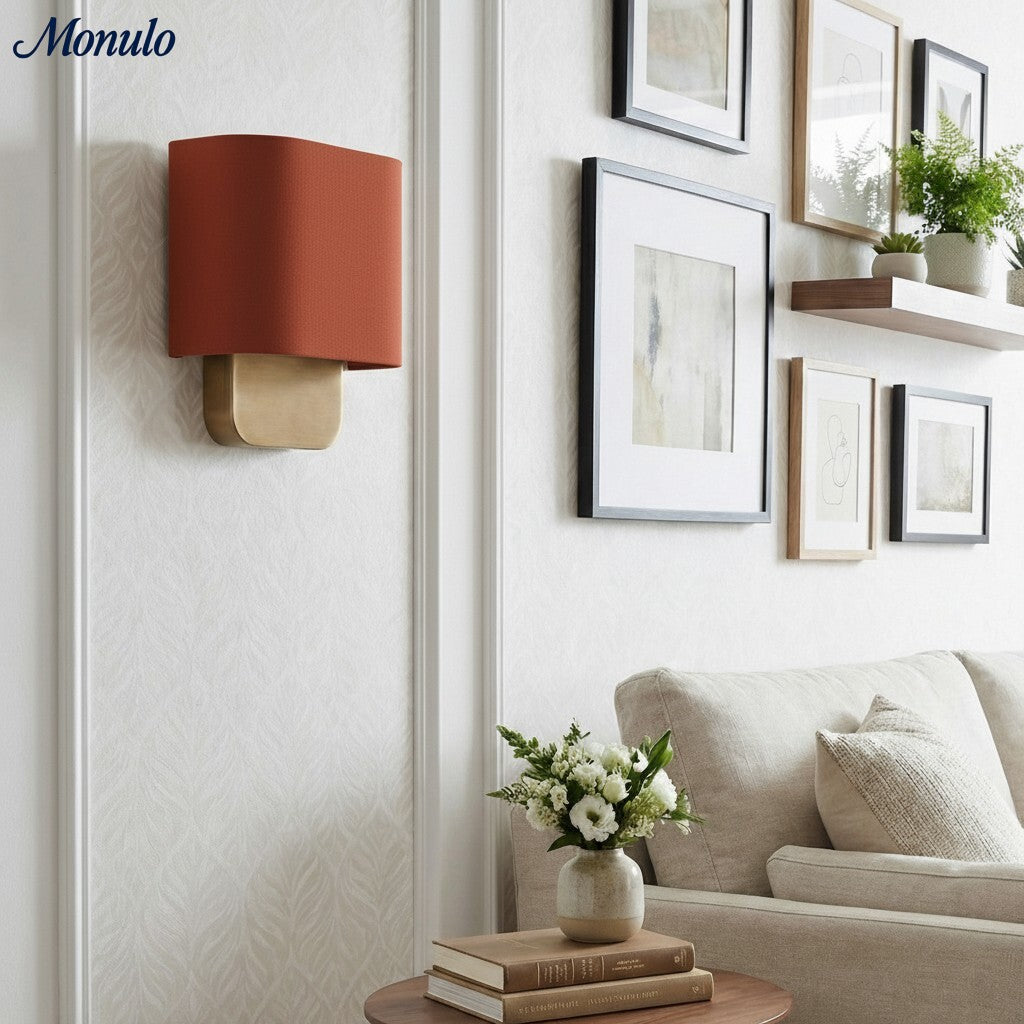 Nolvara Aleena Soft Fabric Luxe Metal Fabric Wall Sconce for Bedroom Reading Light