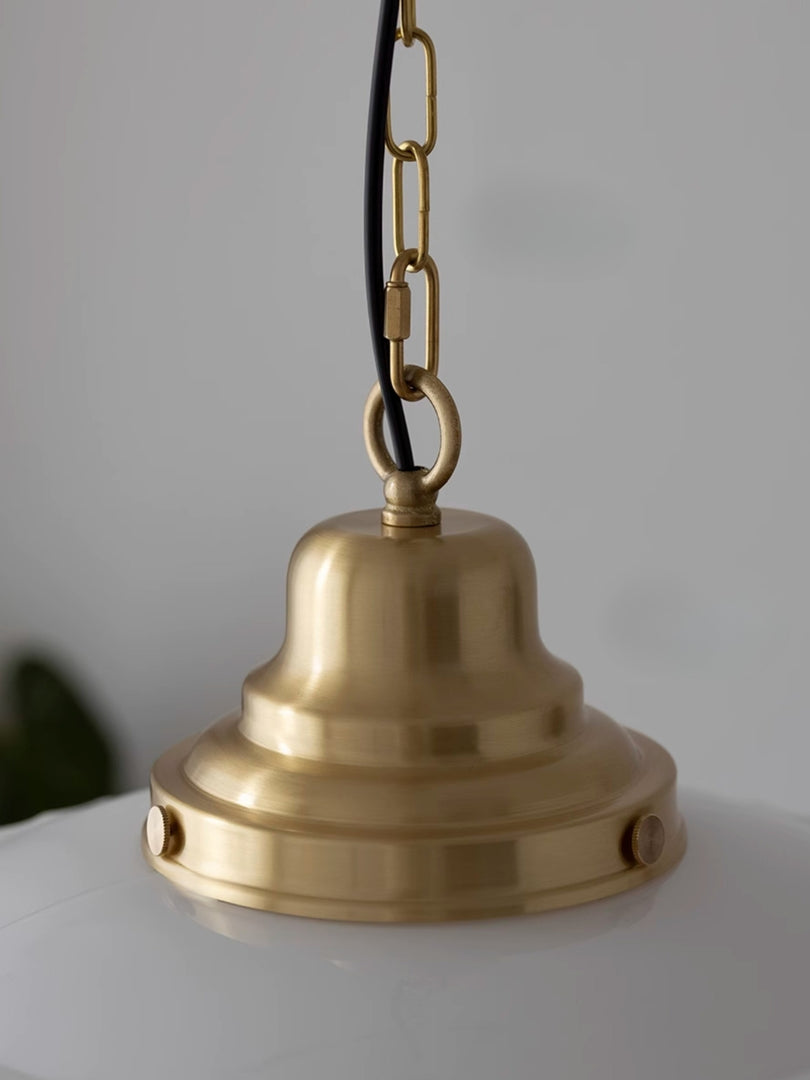 Opalglas Pendelleuchte – Vintage Milchglas Pendelleuchte im Art Deco Stil