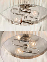 Load image into Gallery viewer, Round Ribbed Glass Flush Mount Ceiling Light
