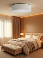 Load image into Gallery viewer, Soft Ceiling Lamp - Fabric &amp; Acrylic Round Light for Ambient Glow
