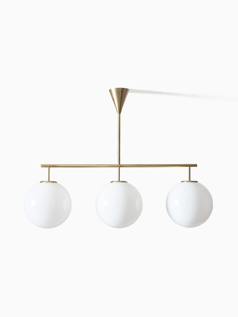Lámpara de araña Ulvara con diseño lineal de globo de vidrio: elegancia contemporánea