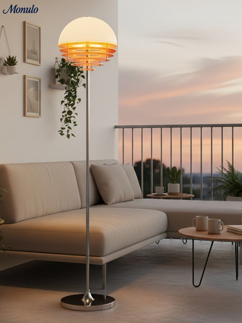 Lampadaire Bauhaus en acrylique et verre Sunset pour salon – AFTERGLOW S3