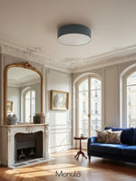 Load image into Gallery viewer, Soft Ceiling Lamp - Fabric &amp; Acrylic Round Light for Ambient Glow
