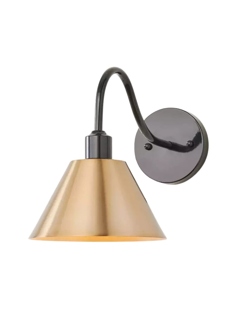 Aplique industrial moderno cónico con silueta de metal limpio