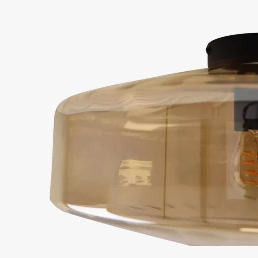 Lámpara de techo empotrada de vidrio ondulado multicolor vintage Verdoma - Lámpara de techo decorativa retro para cocina o pasillo