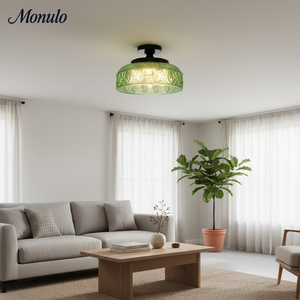 Verdoma Modern Glass Pendant - Minimalist Arc Pendant Light for Kitchen Islands and Dining Areas