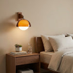 Charger l'image dans la visionneuse de galerie, Applique murale Sunset Vintage Modern – Lampe à double abat-jour de la série Sunset avec base texturée en bois