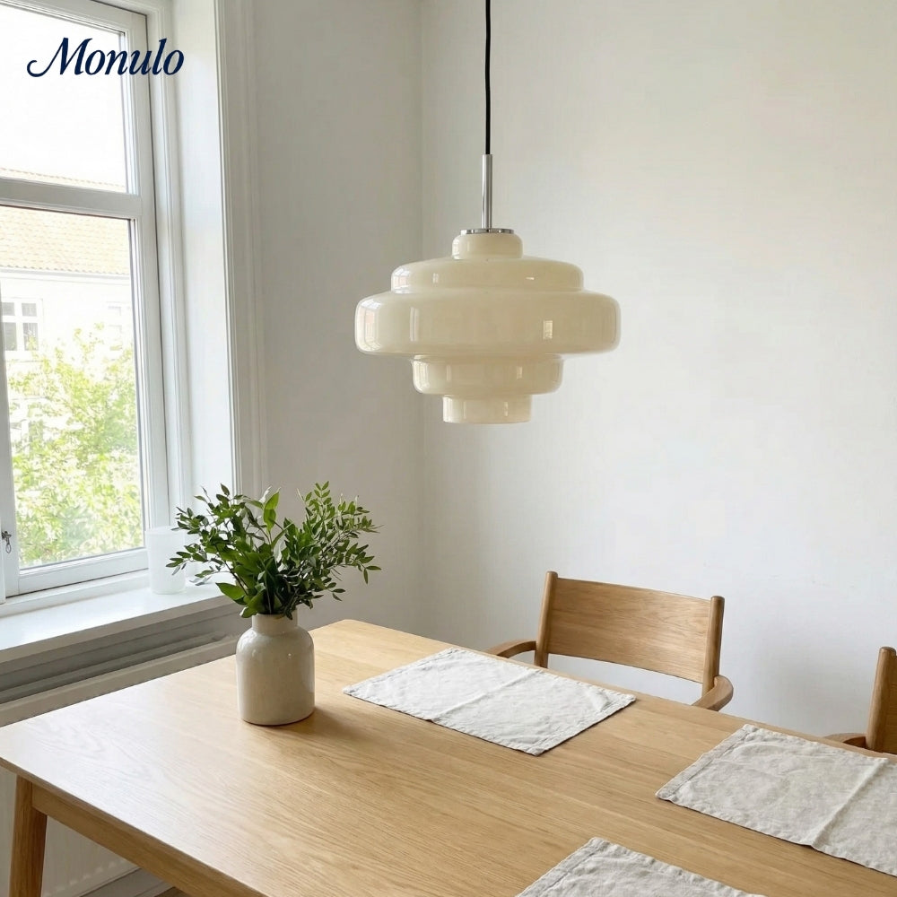 Lámpara colgante Koloro con pantalla de vidrio coloreado: moderna lámpara de suspensión ajustable para interiores.