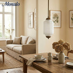 Load image into Gallery viewer, Eloise Vintage Inspired Scalloped Milk Glass Pendant - Modern Accent Light for Kitchen and Bedroom