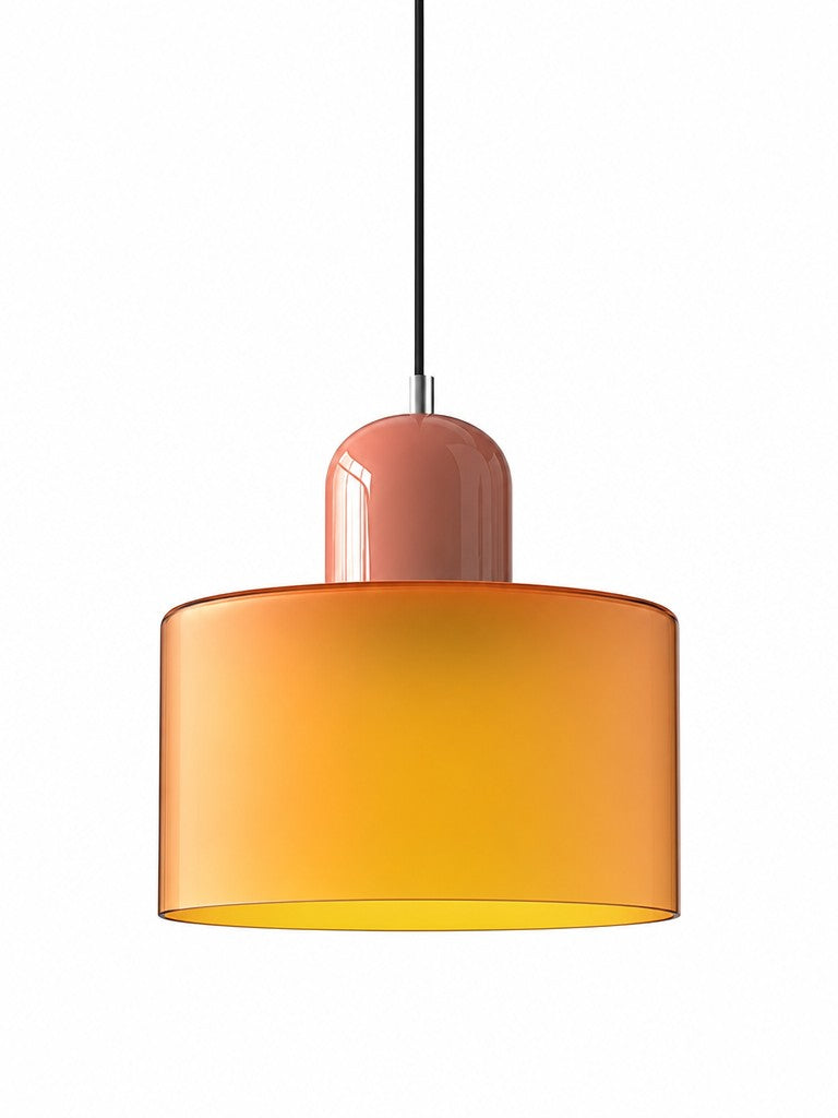 Suspension design moderne en verre cylindrique Verdoma pour cuisines et salles à manger