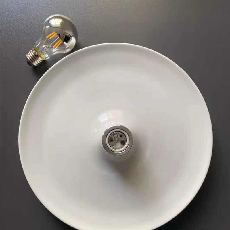 Plafonnier contemporain Space Age Disc, finition chromée