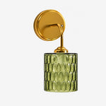Cargar imagen en el visor de la Galería, Green hammered-glass wall sconce, individual