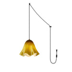 Load image into Gallery viewer, Undulating Glass Flower Plug-In Swag Pendant