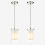 Charger l'image dans la visionneuse de galerie, Modern Double Glass Pendant Light With Chrome Finish